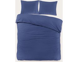 Sleeptime Basic Dekbedovertrek - 200X200/220 + 2 x kussenslopen 60x70 - Navy