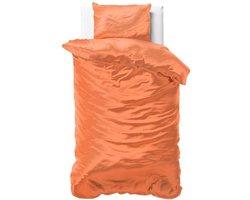 Sleeptime Beauty Skin Care - Dekbedovertrek - Eenpersoons - 140x200/220 + 1 kussensloop 60x70 - Pastel Oranje
