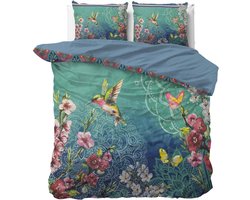 Sleeptime Brenda Dekbedovertrekset - Tweepersoons - 200x200/220 + 2 kussenslopen 60x70 - Blauw