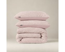 Sleeptime Check Teddy Dekbedovertrek - Tweepersoons - 200X200/220 + 2 x kussenslopen 60x70 - Roze