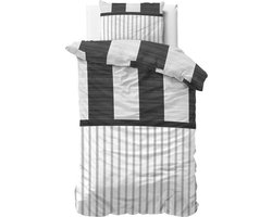 Sleeptime Cleo - Dekbedovertrek - Eenpersoons - 140x200/220 + 1 kussensloop 60x70 - Antraciet