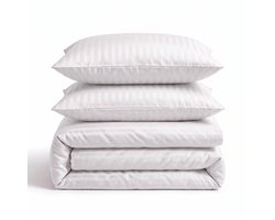 Sleeptime Dallas Hotel Dekbedovertrek - Embossed Microvezel - Tweepersoons 200x200/220 cm - Inclusief 2 Kussenslopen 60x70 cm - Wit