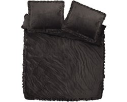 Sleeptime dekbedovertrek Velvet Ruffles Zwart 200 x 220 cm