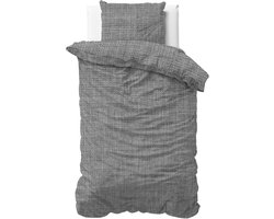 Sleeptime Dekbedovertrek Vintage - Eenpersoons - 140x220 cm - Inclusief 1 Kussensloop 60x70 cm - Antraciet
