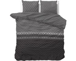 Sleeptime Flanel Cheng - Dekbedovertrekset - Tweepersoons - 200x200/220 + 2 kussenslopen 60x70 - Antraciet