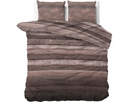 Sleeptime Flanel Marcus Dekbedovertrekset - Lits-Jumeaux - 240x200/220 + 2 kussenslopen 60x70 - Taupe