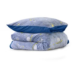 Sleeptime Glow in the dark Space Dekbedovertrek - 140X200/220 + 1 x kussensloop 60x70 - Blauw