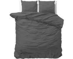 Sleeptime Jason Dekbedovertrek - Lits Jumeaux 240x200/220 cm - Inclusief 2 Kussenslopen 60x70 cm - Antraciet