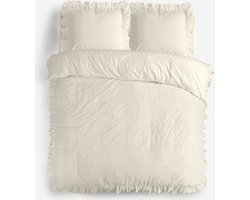 Sleeptime Ruffles Dekbedovertrek - 200X200/220 + 2 x kussenslopen 60x70 - Beige