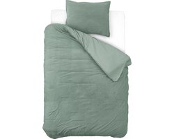 Sleeptime Teddy Dekbedovertrek - 140x200/220 + 1 kussenslopen 60x70 - Donker Groen - Eenpersoons