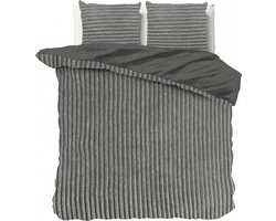 Sleeptime Teddy Rib Dekbedovertrek - 240X200/220 + 2 x kussenslopen 60x70 - Grijs