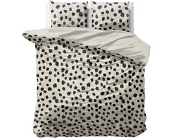 Sleeptime Velvet Stip Dekbedovertrek - 200x200/220 + 2 kussenslopen 60x70 - Wit - Tweepersoons