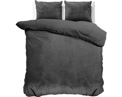 Sleeptime Velvet Touch - Dekbedovertrekset - Tweepersoons - 200x200/220 + 2 kussenslopen 60x70 - Antraciet