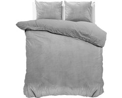 Sleeptime Velvet Touch - Dekbedovertrekset - Tweepersoons - 200x200/220 + 2 kussenslopen 60x70 - Grijs