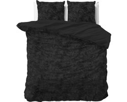 Sleeptime Velvet Touch - Dekbedovertrekset - Tweepersoons - 200x200/220 + 2 kussenslopen 60x70 - Zwart