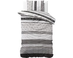 Sleeptime Your Stay - Dekbedovertrek - Eenpersoons - 140x200/220 + 1 kussensloop 60x70 - Grijs