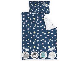 SLEEPWISE Kinderbeddengoed 140x200 | OEKO-Tex gecertificeerd 2-delig beddengoed kinderen met kussensloop 65x65 cm | Extra zacht microvezel kinderbeddengoed set met ritssluiting | Planets