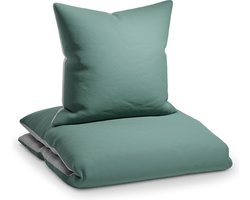 Sleepwise Soft Wonder-Edition Beddengoed - dekbedovertrek - 100% Microvezel-Fleece - Oeko-Tex® Standaard 100 - Vrij Van schadelijke stoffen - Ritssluiting - 135 X 200 Cm - 1 X Kussensloop: 80 X 80 Cm - Groengrijs