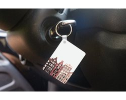 Sleutelhanger - Amsterdam - Architectuur - Huizen - Straat - Uitdeelcadeautjes - Plastic