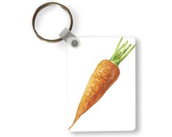 Sleutelhanger - Aquarel - Wortel - Oranje - Uitdeelcadeautjes - Plastic