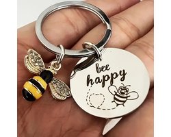 Sleutelhanger Bee Happy - Sleutelhanger - Bij - Happy