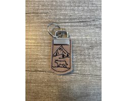 Sleutelhanger berg en koe - Sleutelhanger - Alpen - taupe
