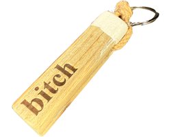Sleutelhanger | BITCH | Nieuwe woning | Sleutel hanger | Keychain | Verhuisd | Woonaccessoires | Woonaccessoire | Decoratie | Decoratief | Deco | Verhuizen | Familie | Vrienden | Hout | Vakantie | Fiets | Auto | Sleutelring | Label | Stoer | Vaderdag