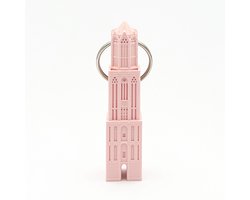 Sleutelhanger Domtoren Utrecht - Beeldje 3D geprint - Licht roze