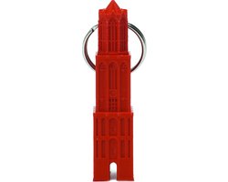 Sleutelhanger Domtoren Utrecht - Beeldje 3D geprint - Rood