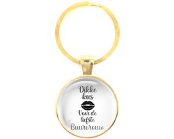 Sleutelhanger Glas - Dikke Kus Voor De Liefste Buurvrouw