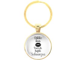 Sleutelhanger Glas - Dikke Kus Voor De Liefste Schoonzus