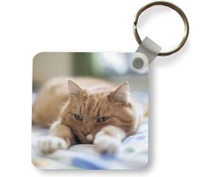 Sleutelhanger - Kat - Bed - Bedsprei - Meisjes - Kinderen - Jongens - Kind - Plastic - Rond - Uitdeelcadeautjes