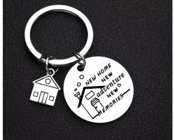 *** Sleutelhanger nieuw Huis - Samen wonen Housewarming - Verhuizen Huis Gekocht - Keychain house - Sleutelaccessoire - Cadeau - Nieuwe woning - 3 cm - RVS van Heble® ***