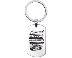 Sleutelhanger RVS - Niemand Is Perfect - Meubelmaker