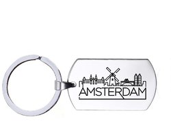 Sleutelhanger | RVS | Skyline | Amsterdam