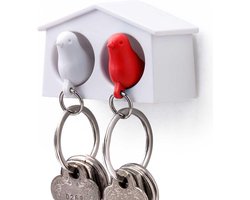 Sleutelhanger vogelhuisje duo rood - Qualy