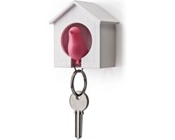 Sleutelhanger vogelhuisje roze - Qualy