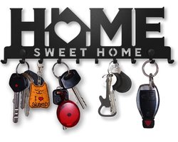 Sleutelhouder Modern, Home Sweet Home, Sleutelhouder Muur, Sleutelhanger met 10 Haken, Sleutelopslag, Sleutelhouder Muur, Wanddecoratie, Metaal