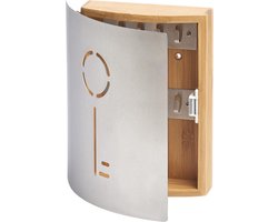 Sleutelkast voor 8 sleutels met RVS deurtje 22 x 25 cm - Huisbenodigdheden - Sleutels ophangen - Sleutelrekje