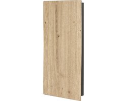 Sleutelkast – Zwart metaal met eikenhouten decor – 11 haken – Stijlvol ontwerp