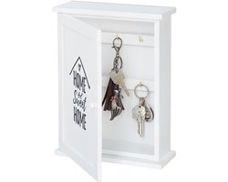 Sleutelkastje binnen - Home Sweet Home - voor 6 sleutels - 29x22x8 cm - wit