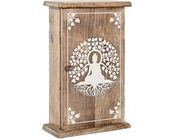 Sleutelkastje Home ESPRIT Wit Natuurlijk 18 x 7,5 x 28 cm