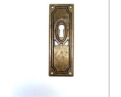 Sleutelplaat Messing antiek verticaal 80x27mm