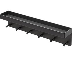 Sleutelrekje inclusief Plakstrip en Schroeven - Sleutelkastje - Sleutelbakje - Zwart Metaal