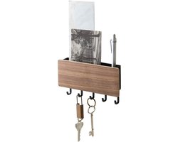 Sleutelrekje - Sleutelkastje - Sleutelbord - Sleutelbakje - Sleutelrekje Modern - wandorganizer voor thuis - Plank - Walnoot - ABS - Niet ponsen - Zelfklevend