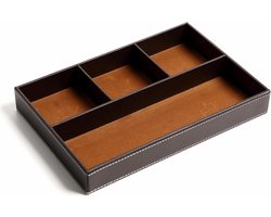 Sleutelschaal - opbergvak - leren bureau-organizer - organizer met 4 vakken - opbergdoos voor mobiele telefoon - sleutels - cadeau voor mannen - stijlvolle organisatie