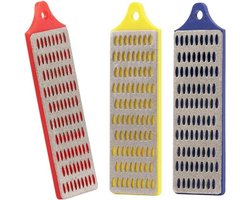 - Slijpset met 3 Diamantstenen - Keukengereedschap - Mini formaat - Keuken Accessoires - Geschikt voor Messen - Zwart 3 stuks Diamant Slijpen Steen Kit, Mini Keuken Accessoires.
