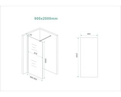 Slim glasplaat 900 x 2000 x 8 mm nano vintage brons glas