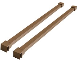 Slim set stabilisatiestangen 120 cm voor vrijstaande inloopdouches geborsteld brons koper
