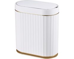 Slimme automatische vuilnisemmer met bewegingsmelder 8 liter - kunststof - smal - deksel - slaapkamer badkamer - Elpheco - keuken kantoor supply bin